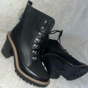 7 new Stylish Black Lace-Up Platform Moto Boots